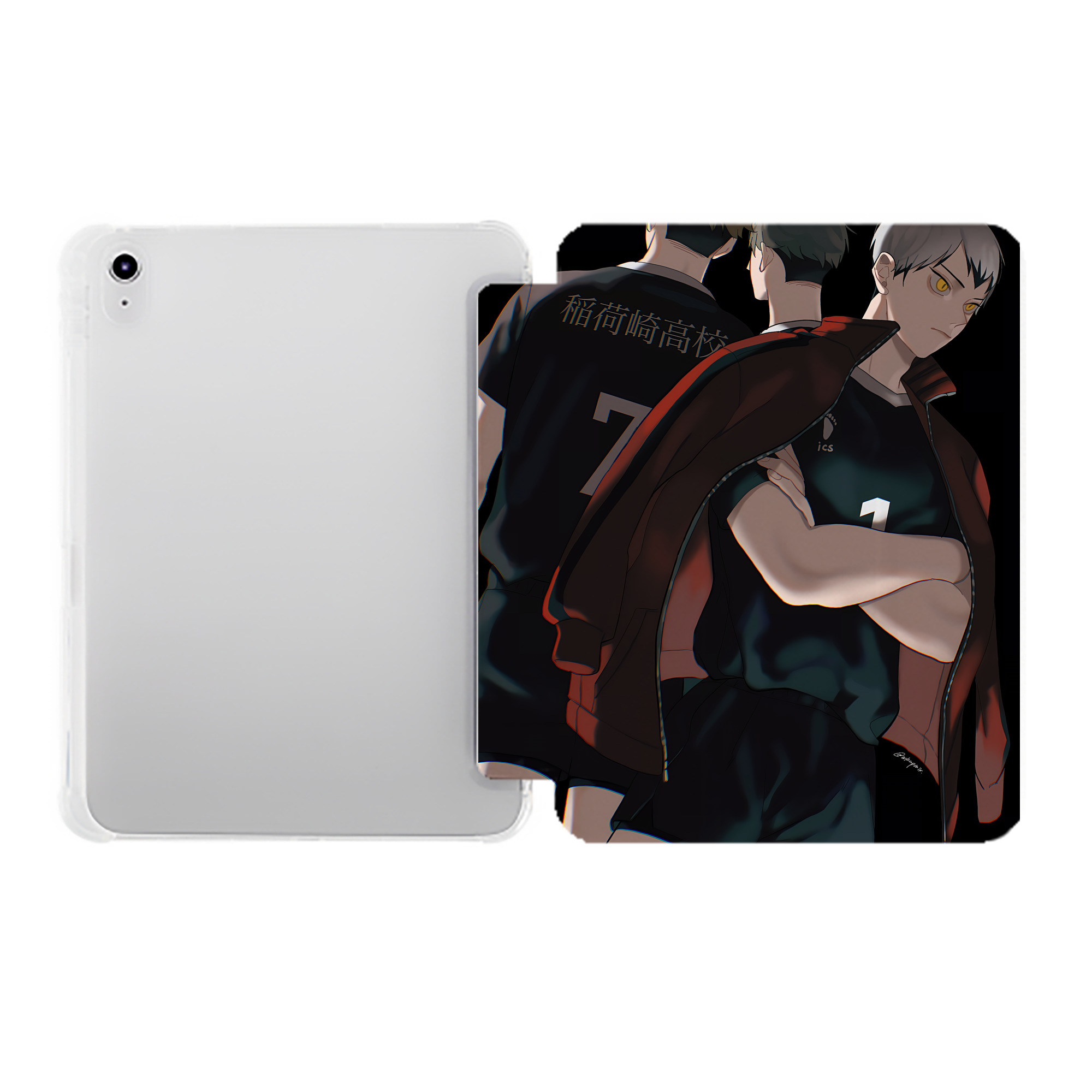 （画像用） ハイキュー!! Haikyu!! IPad ケース ペン収納付き 三つ折りスタンド PUレザー×シリコン 対応機種9.5/10.5/10.9インチ